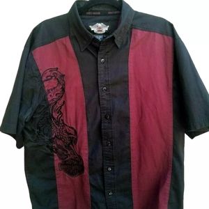 Harley-Davidson Mens Large Embroided button shirt